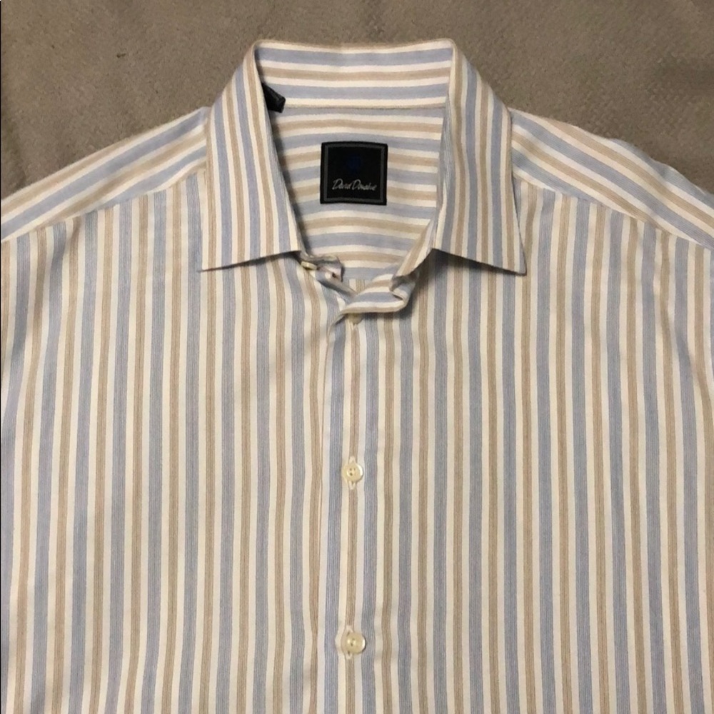 David Donahue Striped Dress Shirt 16-32/33
